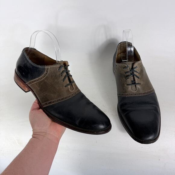 Cole Haan Great Jones Saddle Oxfords Men\'s 9.5 Gray Blue Leather Lace-Up Dress main image 7